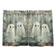 thumbnail image 7 of Yayeee Kitchen Curtains Tier Pair Light Filtering 27"x24" Rod Pocket Short Cafe Window Panel, Ghosts Playing in A Garden, 7 of 7