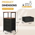 thumbnail image 3 of Ktaxon Nightstand with 3 Drawers End Table Bedside Table Furniture for Bedroom, Living Room, Brown & Black, 3 of 10