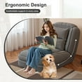 thumbnail image 6 of Upholstered Human Dog Bed for Adults and Pets, Foldable Lazy Sofa Bed with 5 Adjustable Position, Includes 2 Soft Pillows for Bedroom, Living Room, Reading Corner(Grey), 6 of 8