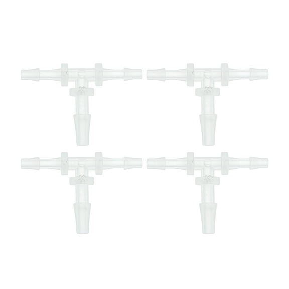Unique Bargains Plastic Hose Barb Fitting 1/8" x 5/32" x 1/8" Tee Type Fitting Aquarium PP Clear 4 Pcs