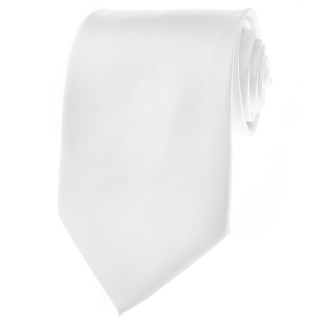 TopTie Unisex Necktie Solid Color White Regular Tie