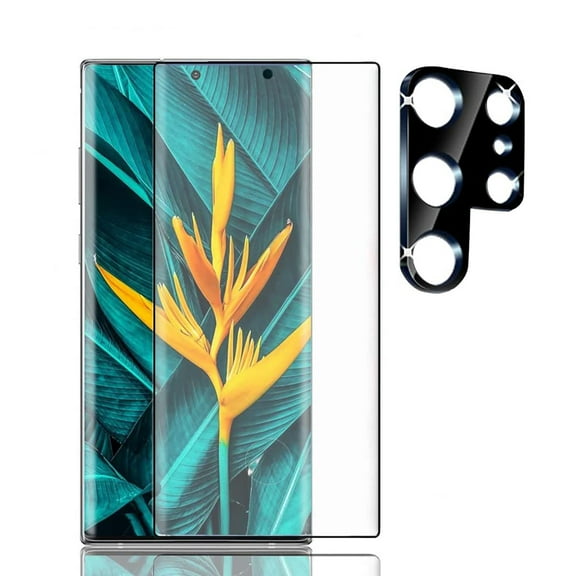 for Samsung Galaxy S22 Ultra Full Coverage Tempered Glass Screen Protector Glass Camera Lens Protector , Fingerprint ID Available