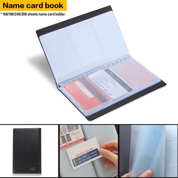 300 Sheet Business Name Credit Card Storage Holder Synthetic Leather