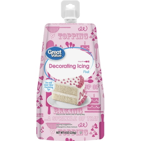 (3 Pack) Great Value Decorating Icing, Pink, 8 oz