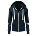 thumbnail image 2 of Autumn And Winter Women‘s Sweater Sports Color Cardigan Zipper Hooded Jack, 2 of 6