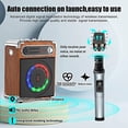 thumbnail image 4 of JAUYXIAN Altavoz Bluetooth con dos micrófonos inalámbricos, altavoz exterior con subwoofer/Tweeter, sistema de altavoces PA portátil con control remoto, luces Discol, FM, REC para el hogar, fiesta, 4 of 5