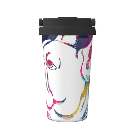 

KLL Colorful Bulldog Pattern Stainless Steel Vacuum Insulated Tumbler - Carry Insulated Coffee Mug - Reusable Insulated Cold Brew Iced Coffee Cup Thermos