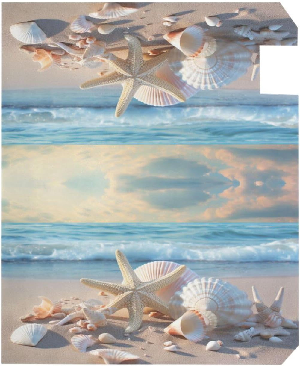 Seashell Starfish on Beach Summer Magnetic Mailbox Cover MailWraps Garden Yard Home Decor for Outside Oversized-25.5" x20.8"