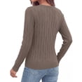 thumbnail image 5 of BTFBM Womens Sweaters Long Sleeve Crewneck Pullover Tops Dressy Casual Lightweight Knit Sweater,Small Hollow Out Boho Shirts, Fall Fashion,Winter Layer Basic Clothes,Business Casual Outfits, 5 of 9