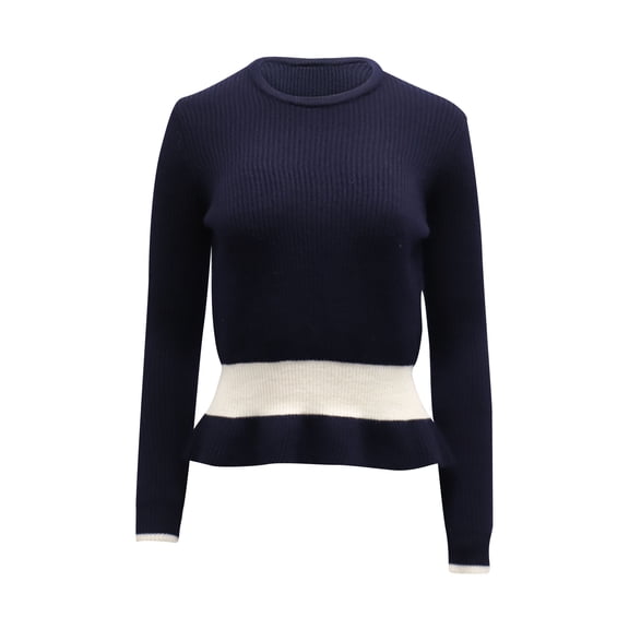 Pre-Owned Ba&sh Contrast Panel Sweater in Blue Wool