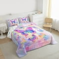 thumbnail image 3 of Castle Fairy Gradient Butterflies Bedding Comforter Set 2pcs for Kids Children,Kawaii Ombre Rainbow Twin Comforter Sets Microfiber,Dreamy Princess Breathable Bedding Set,Lightweight Room Decor, 3 of 8