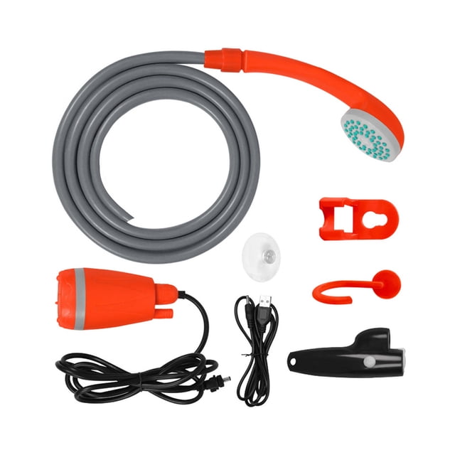 Ducha portátil recargable Naiovety para acampar color naranja negro