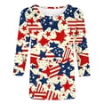 thumbnail image 4 of SCSAlgin Womens 3/4 Sleeve T-Shirts Crew Neck 4th of July Summer Graphic Tee Tops, 4 of 5