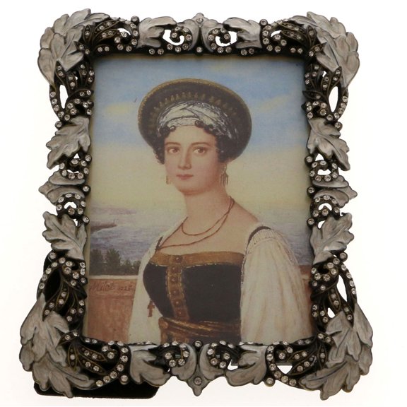 Mi Amore Leaves Picture-Frame Black/White