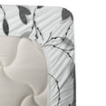 thumbnail image 3 of Ambesonne Grey Fitted & Top Sheet Set with Sham, Autumn Leaves and Branches, Grey White, 3 of 4
