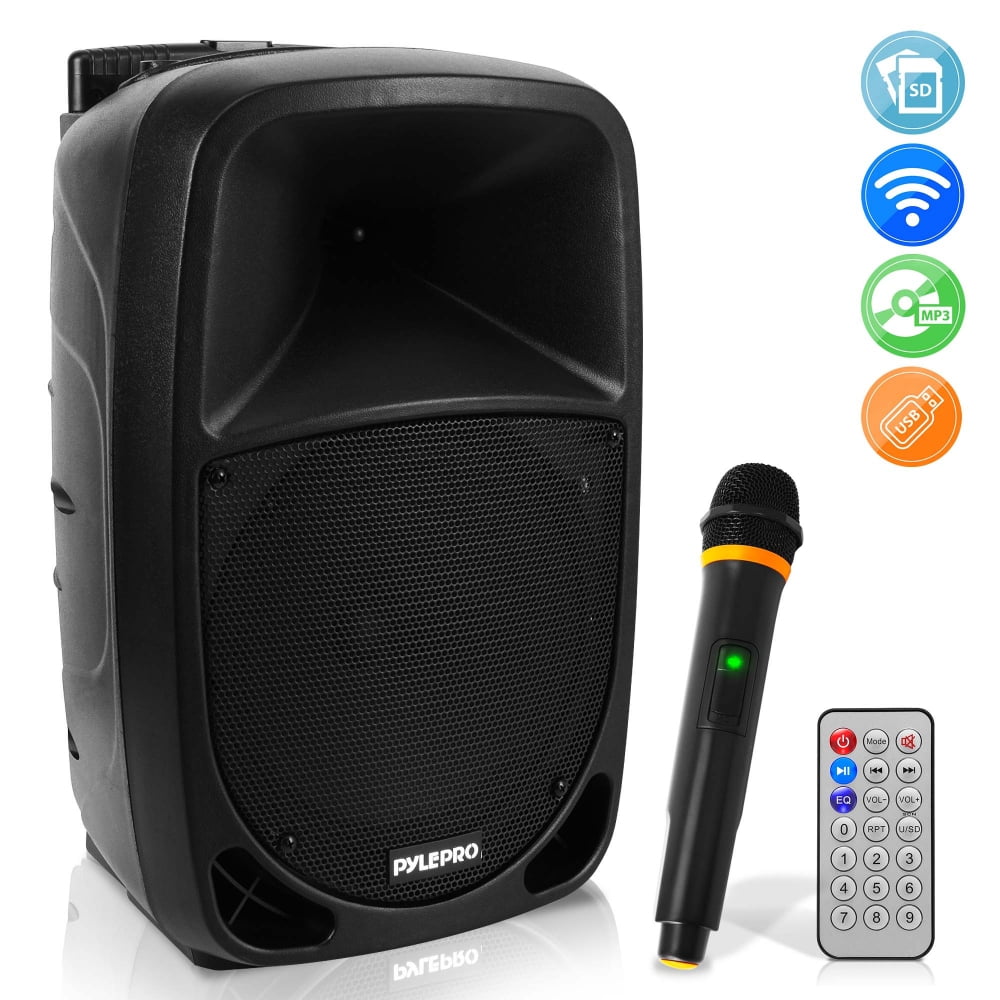 EMB 1000 Watts Bluetooth Rechargeable PA Speaker w/ Light Remote Control MIC 