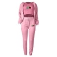 thumbnail image 4 of IROINNID Sweatsuit For Women 3 Pieces Set Winter Clothes Fleece Sweatshirts Hooded Casual Sports Suit Vest Hooded Pants Sport Suit, 4 of 5