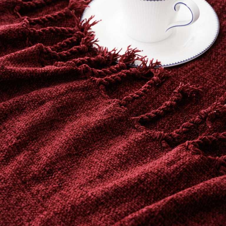 Burgundy throws for sofas sale