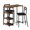 Black+Brown, variant on 3 Piece Kitchen Table Set with Storage Shelves - Wood & Metal Dining Table and 2 Upholstered Chairs for Small Space Apartment or Breakfast Nook