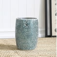 "Whole Housewares Navy Blue Mosaic Glass Bathroom Waste Basket, Elegant ...