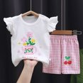 thumbnail image 2 of NIEWTR 2T 3T 4T 5T Baby Girl Summer Clothes Set Girls Floral Flutter Sleeve Top & Elastic Waist Shorts 2 Piece 2T 3T 4T 5T Toddler Outfit(A-White,2-3 Years), 2 of 4