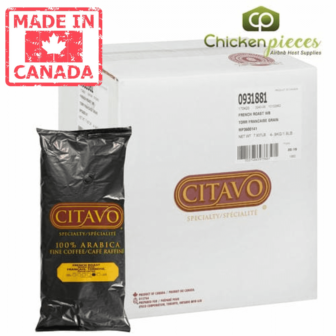 Citavo Coffee Beans French Roast 0.9Kg/1.98Lbs (4/Case)-Canadian