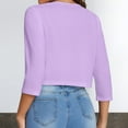 thumbnail image 4 of Breezora Women's Short Blazer Cardigan Top Trendy Spring Summer Lightweight Office Casual Chic Wear XL Size Purple, 4 of 9