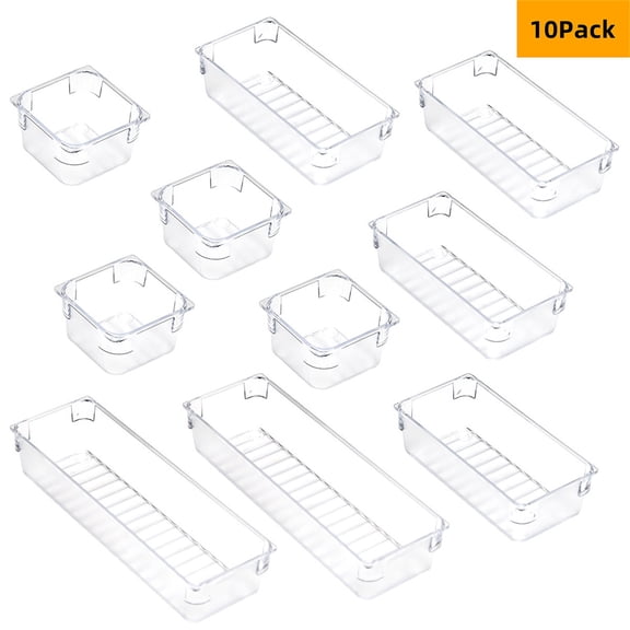 Home Edit Storage LAWOR Cosmetics Large-Capacity Multilayer Drawer Desktop Jewelry Storage Box 10Pcs White O3502