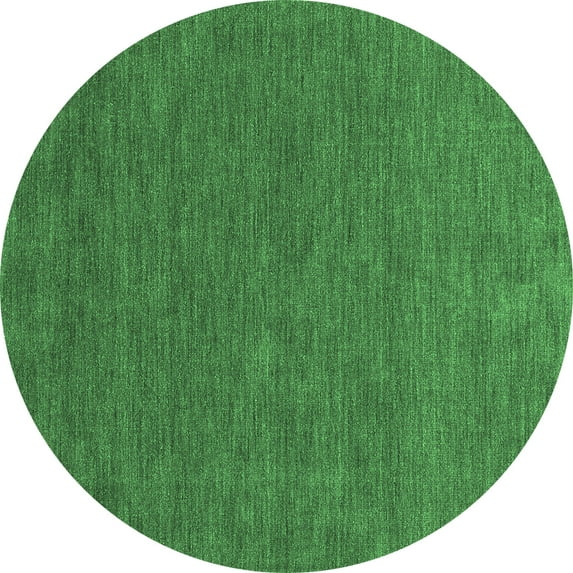 Ahgly Company Indoor Round Abstract Emerald Green Contemporary Area Rugs, 5' Round