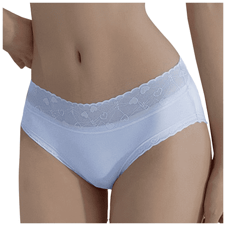 Fulorrnie Underwear for Women Breathable High Waist Cheeky Comfort Panty Banded Elastic Seamless Stretchable Panties Blue L