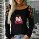 thumbnail image 2 of Blusa de manga larga con estampado de día de San Valentín y hombros descubiertos para mujer Fridja  hkj1162, 2 of 7