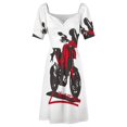 thumbnail image 4 of Las motocicletas se índicaron divertido vestido de manga corta vestido suelto de verano vestido, 4 of 6