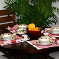 thumbnail image 5 of Gibson Home Poinsettia Holiday 20-Piece Ceramic Dinnerware Set White/Red/Green 94706.20 935100739M, 5 of 5