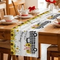 thumbnail image 5 of Sunflowers Table Runner - 72 Inch Long Spring Botanical Truck Pig Wooden Grain Cotton and Linen Blended Dress Scarves Farmhouse Table Runner for Kitchen Dining, Coffee Table, 13" x 72", 5 of 8