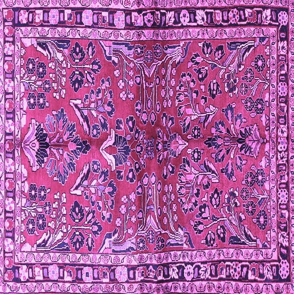 Ahgly Company Indoor Square Persian Purple Traditional Area Rugs, 3' Square