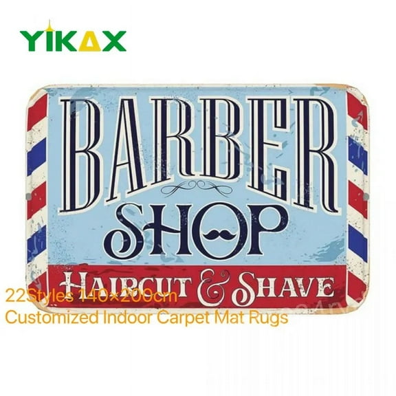 Barber Shop Sign Carpet Entrance Doormat Decor Non-Slip Welcome Mats for Home Kitchen Washable Bathroom Floor Mat Balcony Rugs