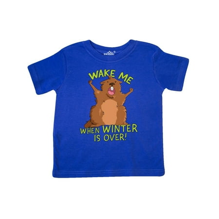 

Inktastic Groundhog Day Wake Me When Winter is Over Gift Toddler Boy or Toddler Girl T-Shirt