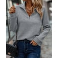 thumbnail image 5 of Autumn Comfortable Loose Snake Bone Pattern Solid Color Stand Collar Women's Sweater, 5 of 10