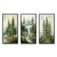 thumbnail image 2 of Designart "Green Pine Tree magic Guardians III" Floral Framed Wall Art Set Of 3 - Green Tree Pine Frame Canvas Set For Living Room Decor, 2 of 6