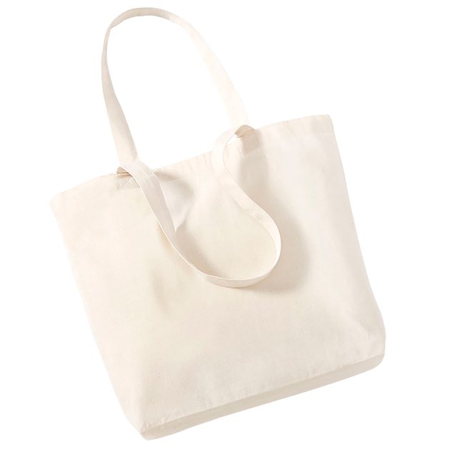 Westford Mill - Bolsa para la compra estilo tote de algodón orgánico (16 Litros) (Beige)