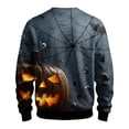 thumbnail image 6 of SONXAHE Mens Halloween Fall Sweatshirt Crew Neck Spider Web Jack O Lantern Ghost Bat Print Sweater, 6 of 6