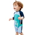 thumbnail image 6 of Bullpiano Toddler Boys Cartoon Dinosuar Rash Guard Sunsuit Sun Protection Swimsuit Long Sleeve One Piece Rashguard Kids Quick Dry Swimwear 1-7T, 6 of 6