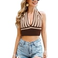 thumbnail image 1 of Strappy Tank Top, Women's Halter Top, V Backless Strappy Top, Women's Halter Top, Streamlined Design, 1 of 5