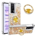 thumbnail image 1 of Funda para Xiaomi POCO F5 Pro 5G con Brillo Líquido Flotante, Purpurina, Parachoques y Anillo Giratorio Soporte, 1 of 5