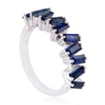 thumbnail image 2 of KIRAN FINE JEWEL Baguette Blue Sapphire Band Ring 925 Silver Wedding Anniversary Engagement Women Gemstone Statement Jewelry Gift For Her, 2 of 5