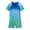 Blue, variant on oqasdz Boys One Piece Swimsuit Bright Gradient Color Short Sleeve Rash Guard Bathing Suit for Toddlers and Kids Summer Holiday