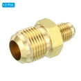 thumbnail image 3 of Uxcell 1/4 SAE Male x 1/2 SAE Male Brass Flare Union Connector, 2 Pcs Gas Adapter Brass Tube Coupler Pipe Fitting, 3 of 6