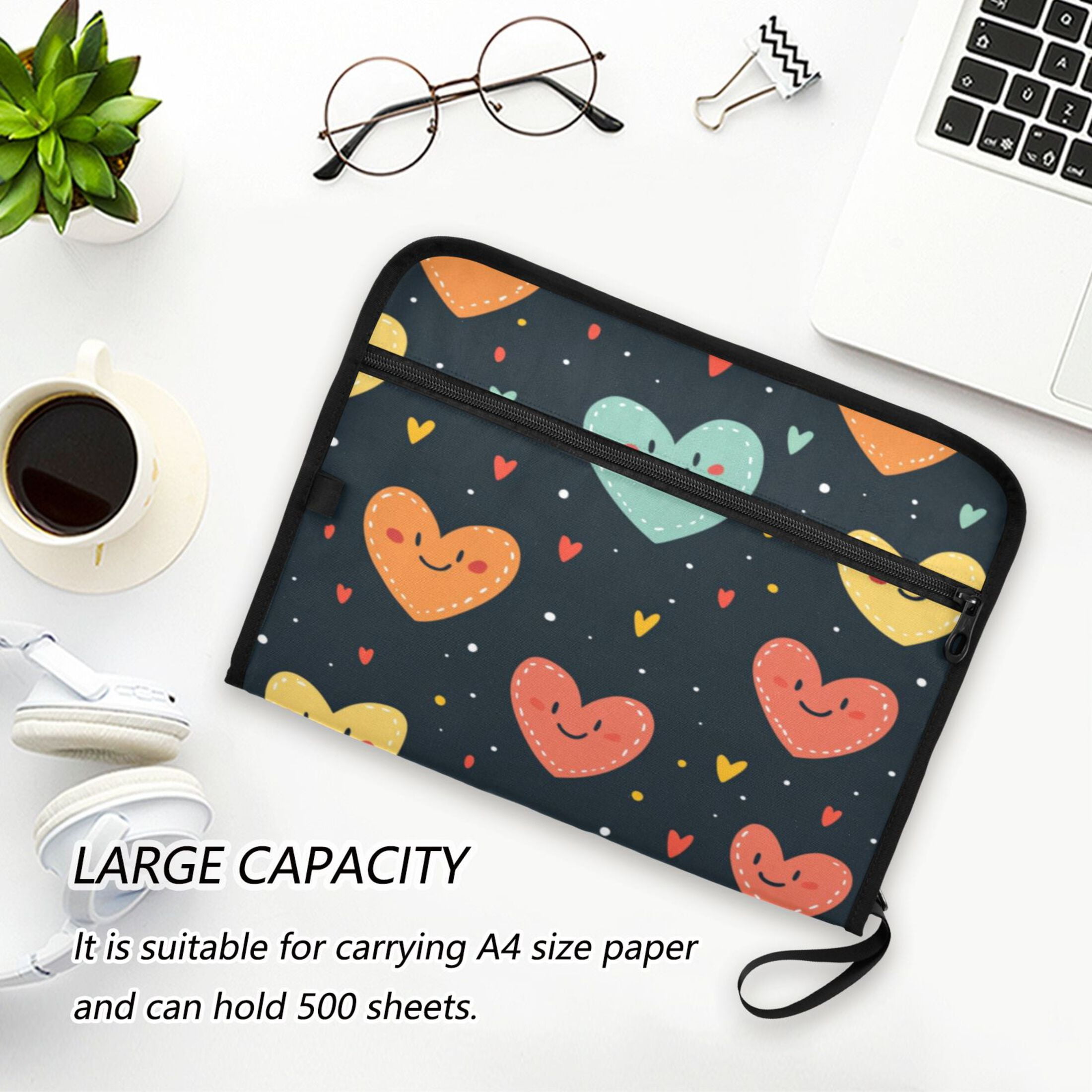 Organ Folder 14.2 x 0.8 x 10.6 Inches 13 Separate Pockets A4 Size Documents Folder A Sort Storage File Manager For The Home Office Color Closed Eyes Love Seamless