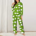 thumbnail image 3 of Junzan Funny Sheep Doing Yoga Print Womens Pajama Sets,Long Sleeve Button Down For Women Pjs 2 Piece, 3 of 9
