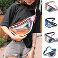thumbnail image 2 of Transparent Waist Bag Waterproof Mini Fanny Pack Iridescent Belt Bag with Adjustable Strap for Women Men Travel Fitness Outdoor Use, 2 of 8